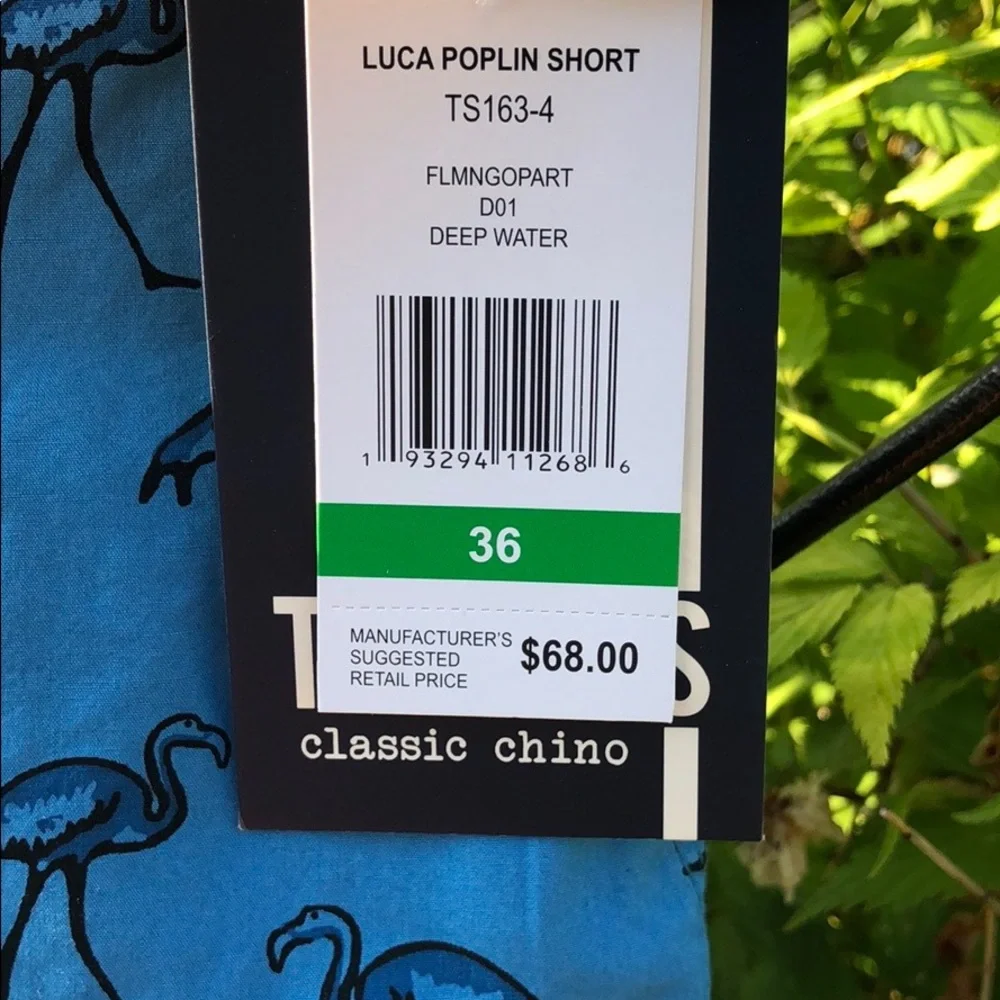 Trunks Surf & SwimCo Deep Water Luca Poplin men’s  Shorts size 36 new with tags